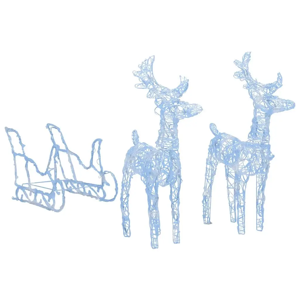 LED Light Decoration Christmas Reindeer Sleigh 130cm Blue Outdoor Garden Display