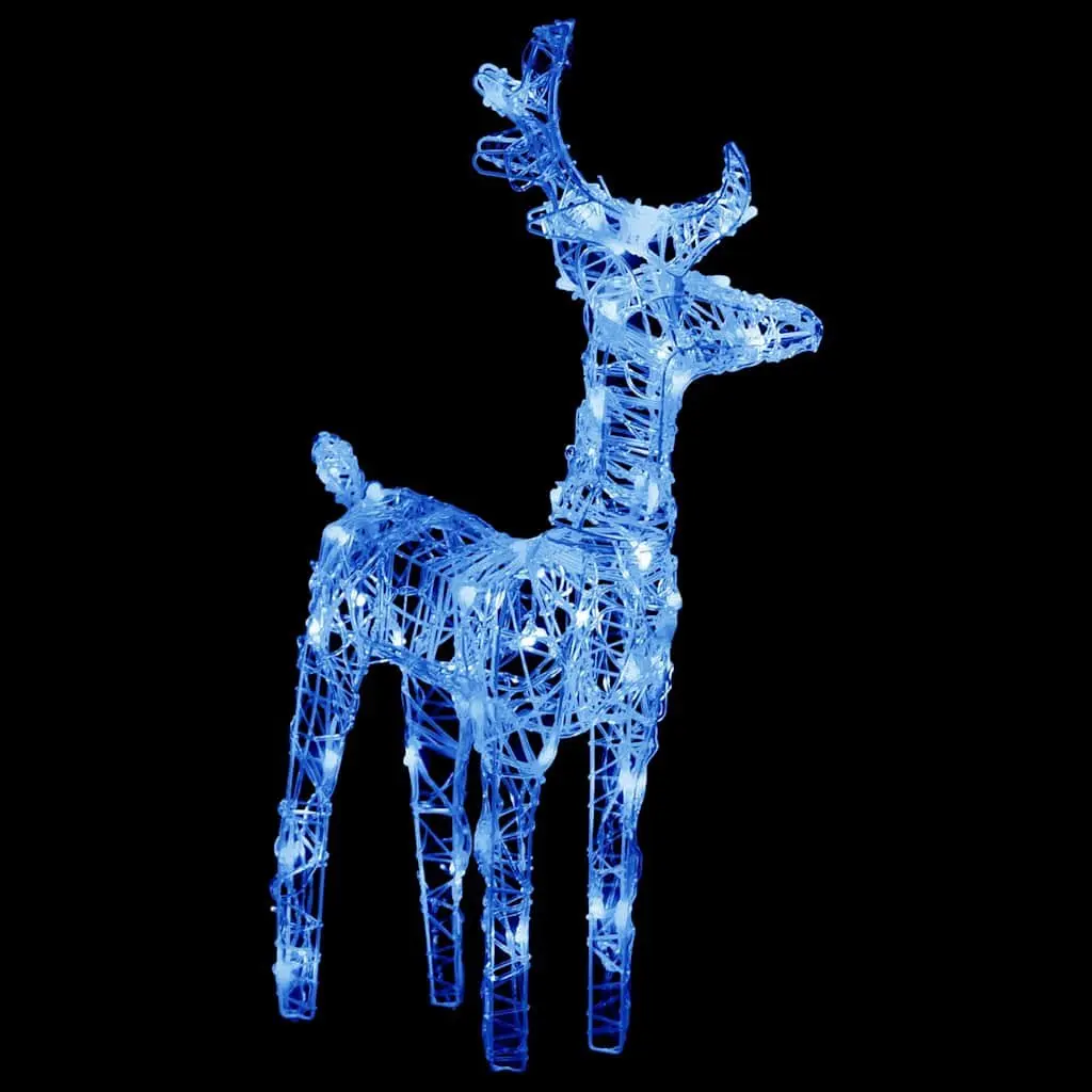 LED Light Decoration Christmas Reindeer Sleigh 130cm Blue Outdoor Garden Display