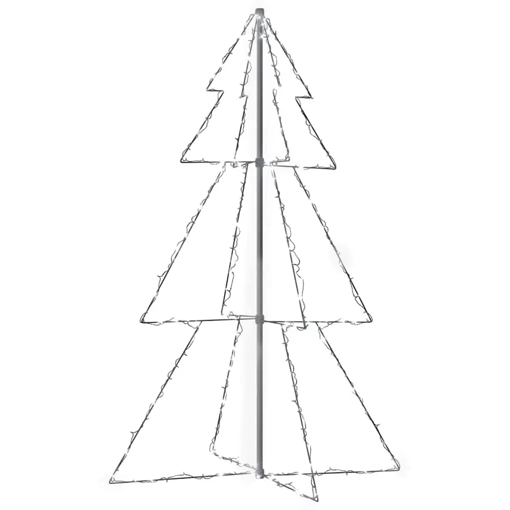 Christmas Cone Tree Indoor Outdoor 98x150cm White 200 LEDs 8 Lighting Effects