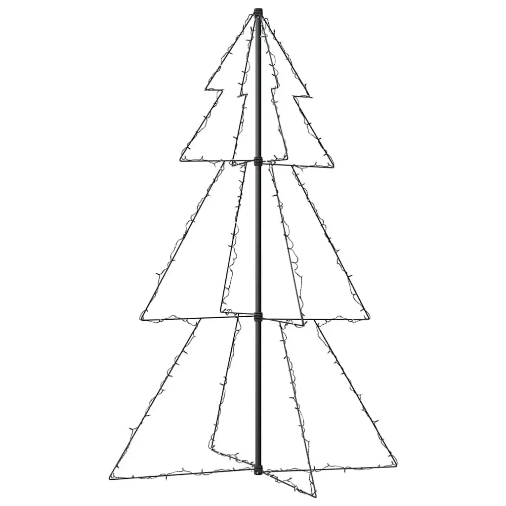 Christmas Cone Tree Indoor Outdoor 98x150cm White 200 LEDs 8 Lighting Effects