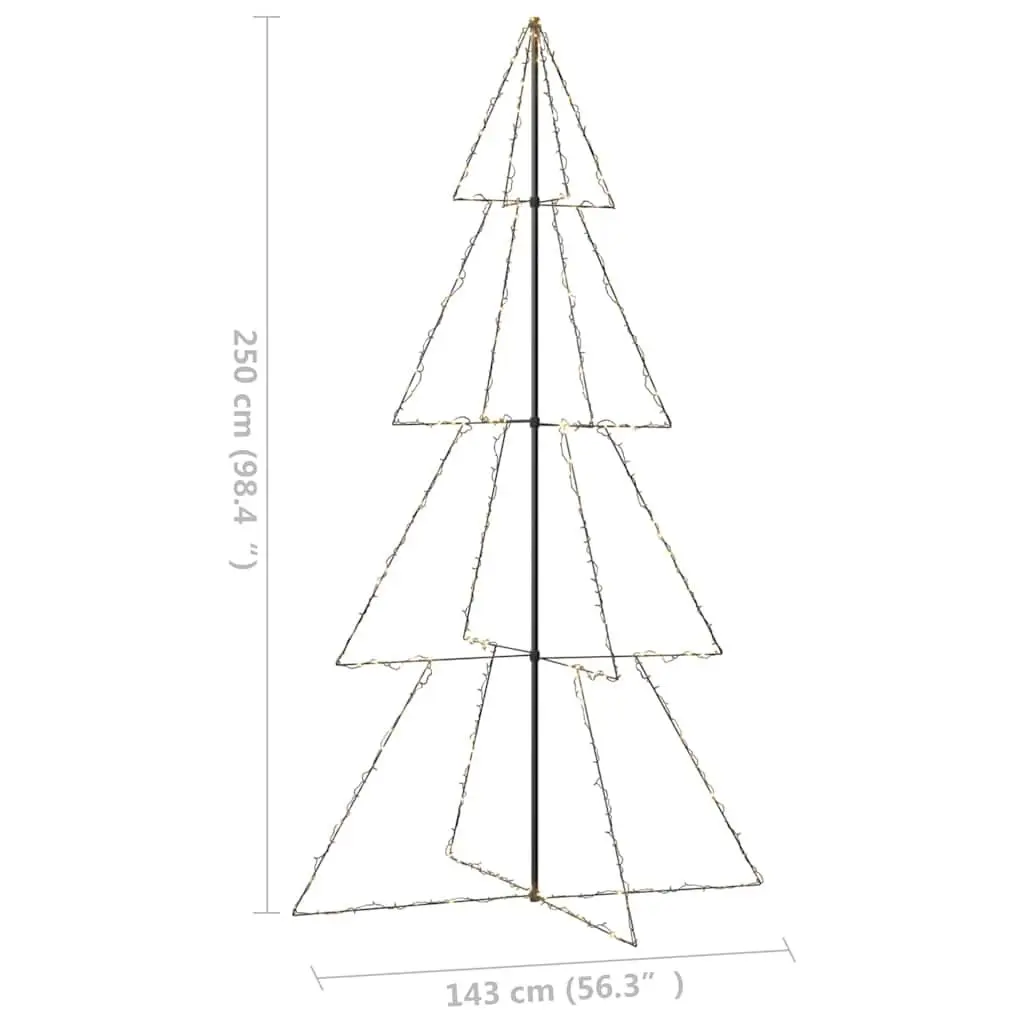 Christmas Cone Tree Indoor Outdoor Decoration 250cm White 360 LED Lights