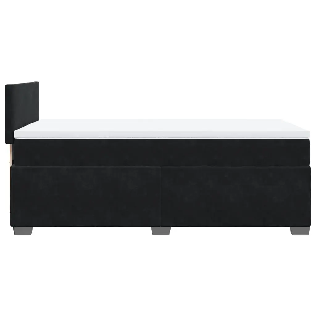 Box Spring Bed Pocket Mattress King Single Black Fabric Frame Slats