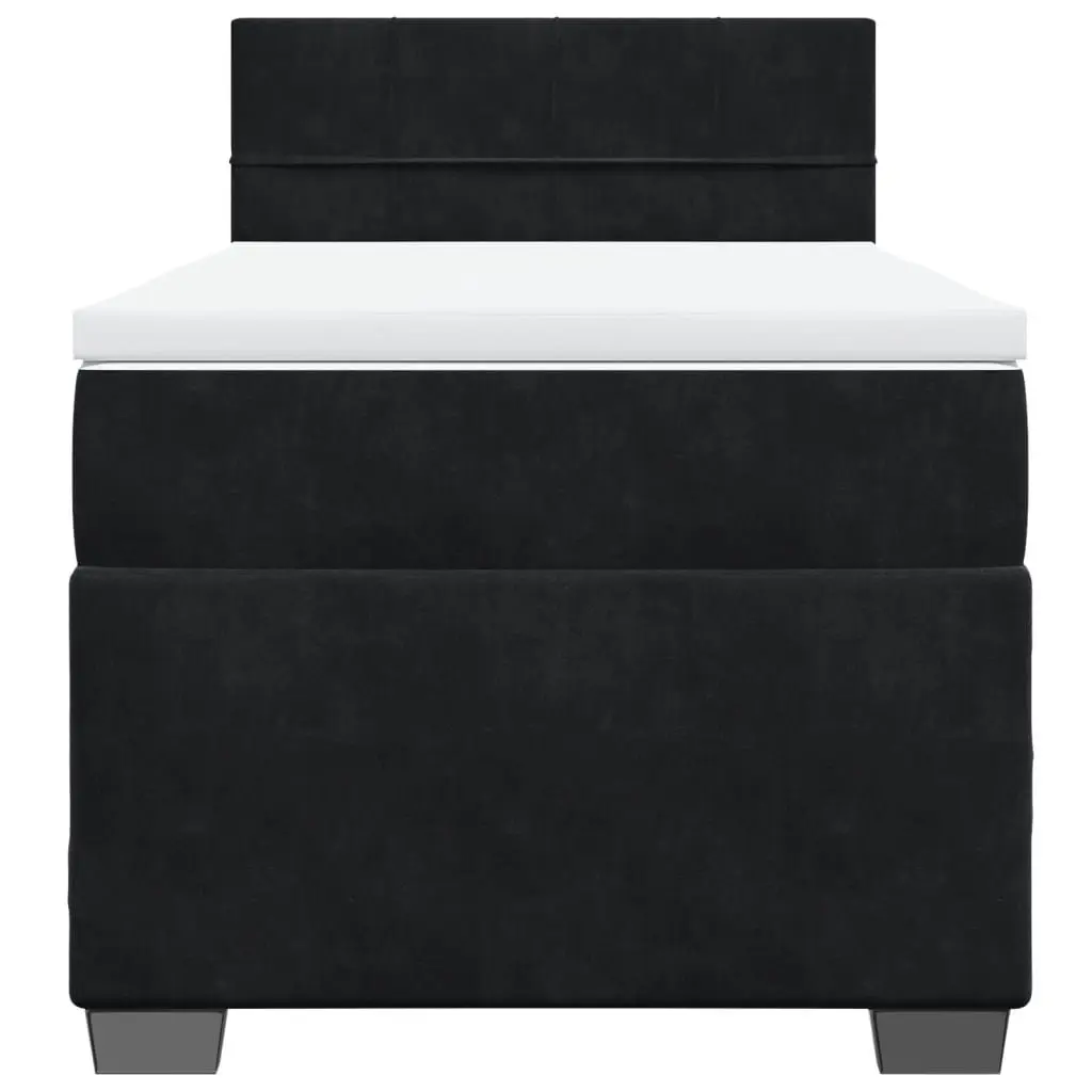 Box Spring Bed King Single with Pocket Spring Mattress Black Fabric Frame