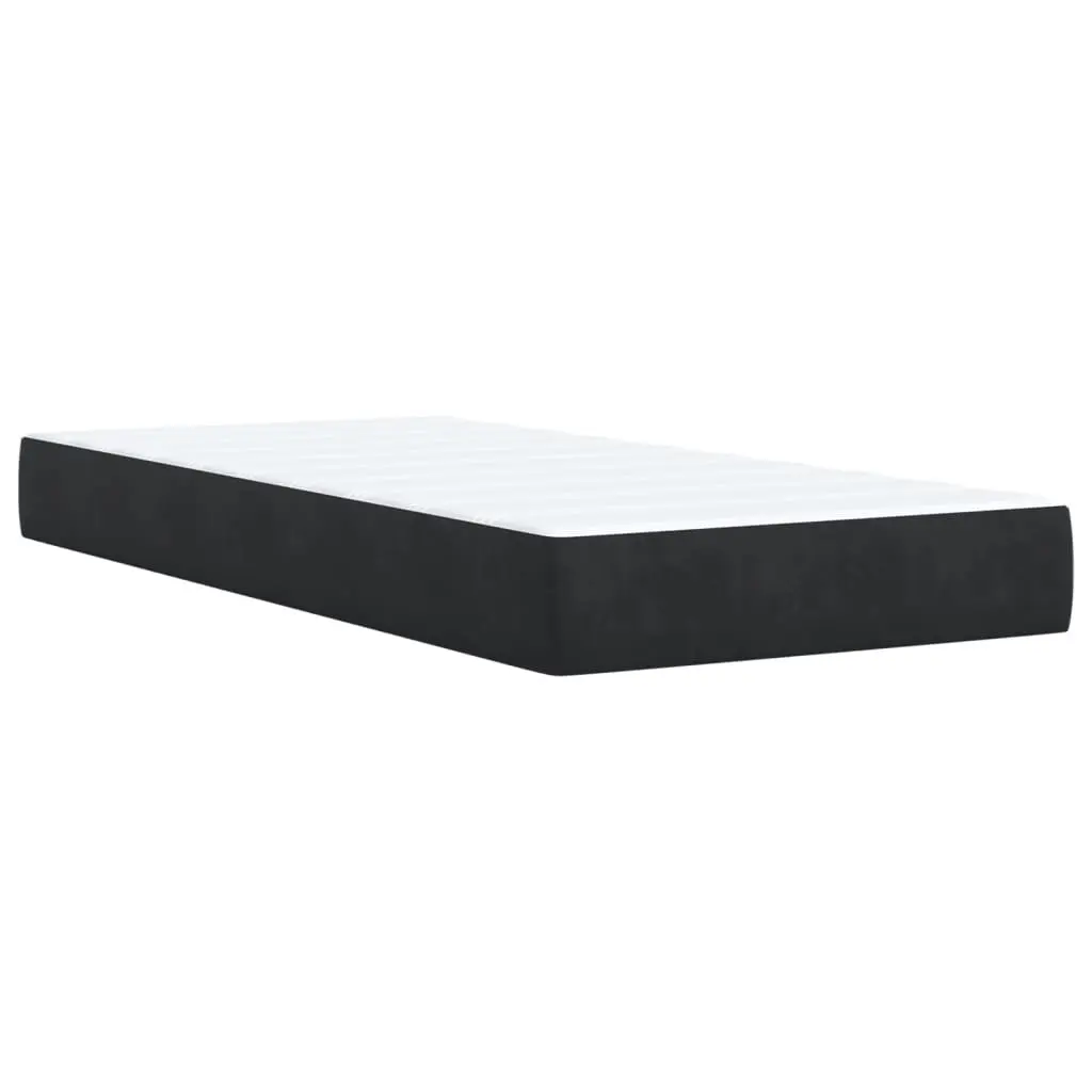 Box Spring Bed King Single with Pocket Spring Mattress Black Fabric Frame