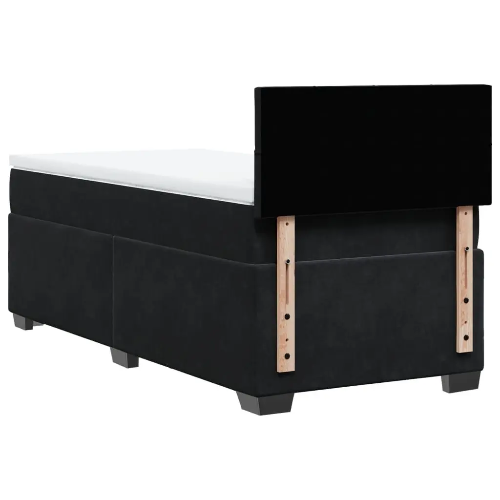 Box Spring Bed King Single with Pocket Spring Mattress Black Fabric Frame