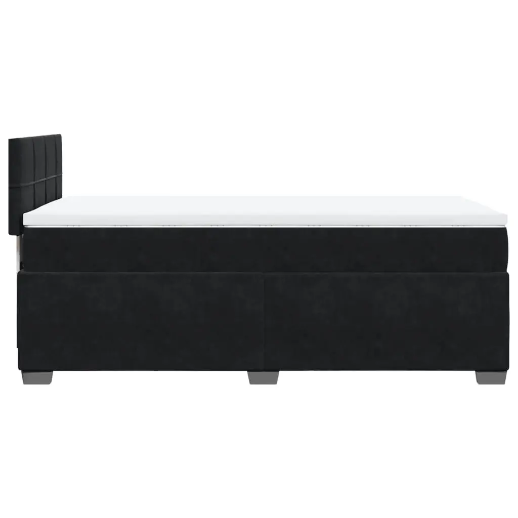 Box Spring Bed King Single with Pocket Spring Mattress Black Fabric Frame