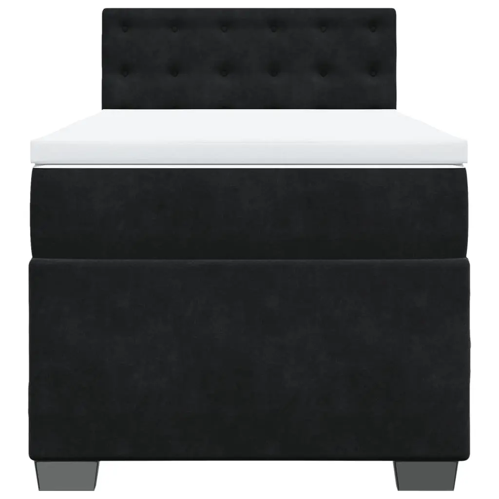 Box Spring Bed King Single Pocket Spring Mattress Black Fabric Frame Slats