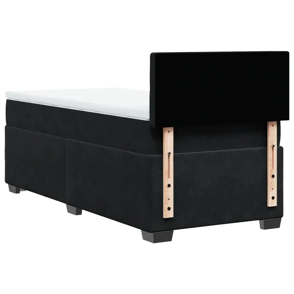 Box Spring Bed King Single Pocket Spring Mattress Black Fabric Frame Slats