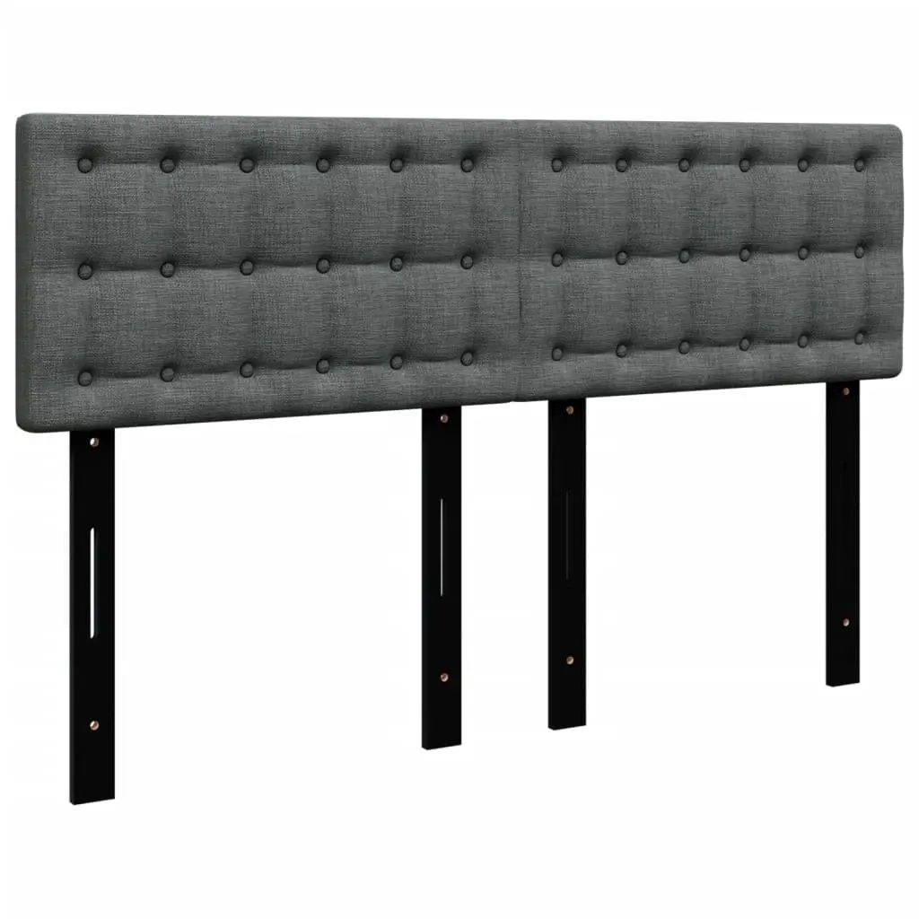 Double Box Spring Bed with Pocket Spring Mattress Black Fabric