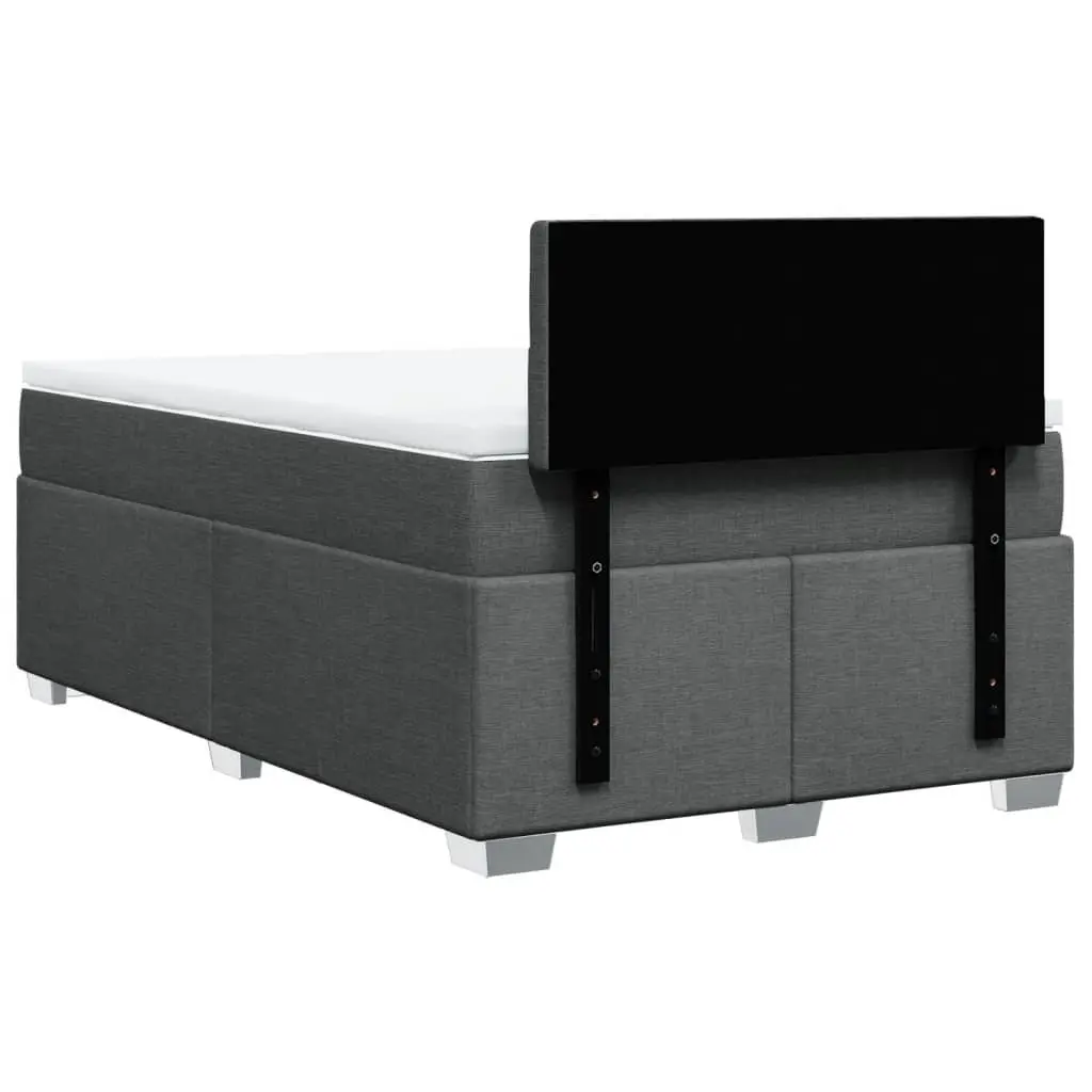 Double Box Spring Bed with Pocket Spring Mattress Black Fabric