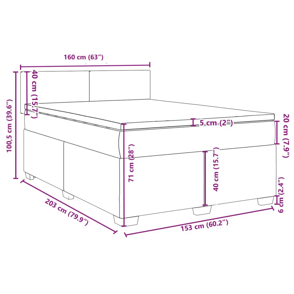Queen Box Spring Bed with Pocket Spring Mattress Grey Fabric Frame Slats