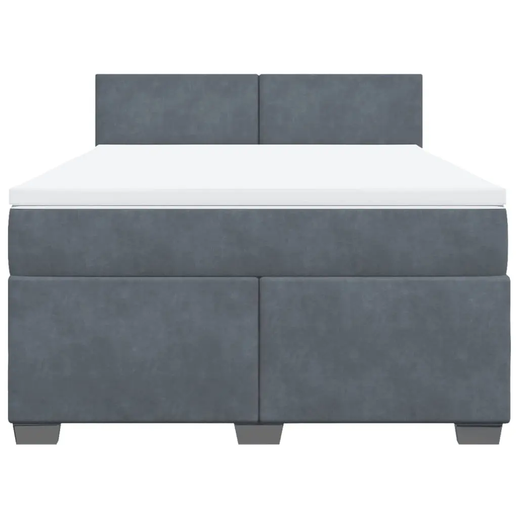 Box Spring Bed with Pocket Sprung Mattress Double Velvet Upholstered Frame