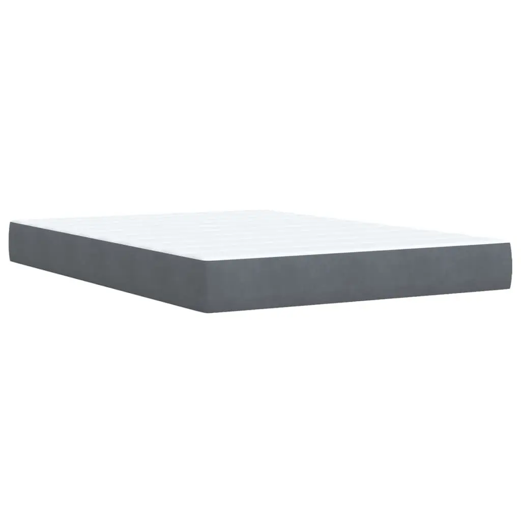 Pocket Spring Mattress Box Spring Bed Queen Size Black Velvet Upholstered Furniture