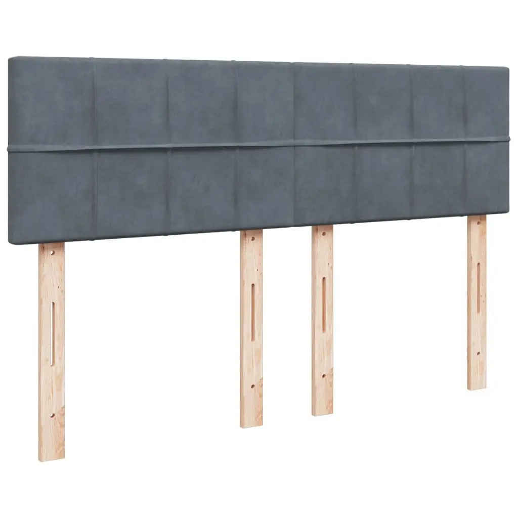 Pocket Spring Mattress Box Spring Bed Queen Size Black Velvet Upholstered Furniture