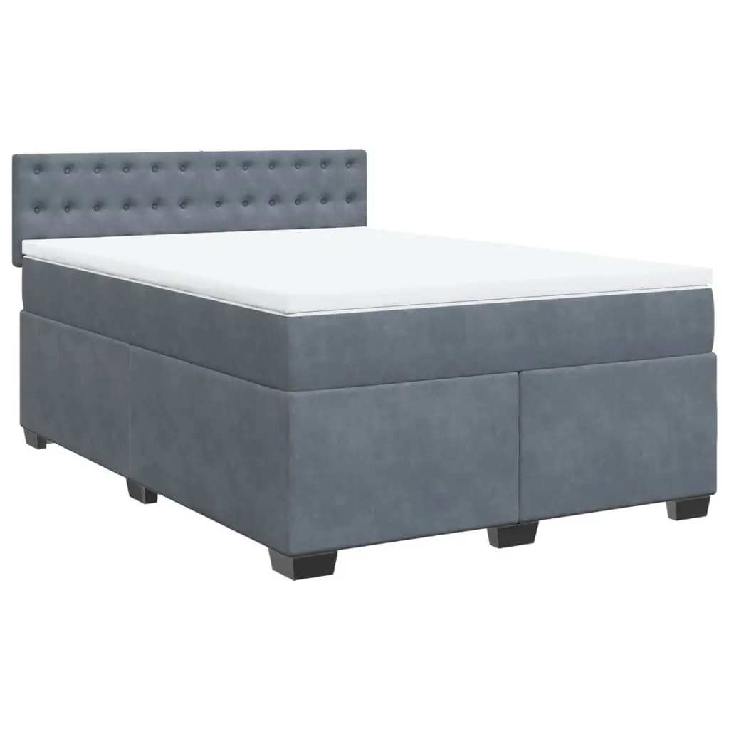 Queen Size Velvet Box Spring Bed