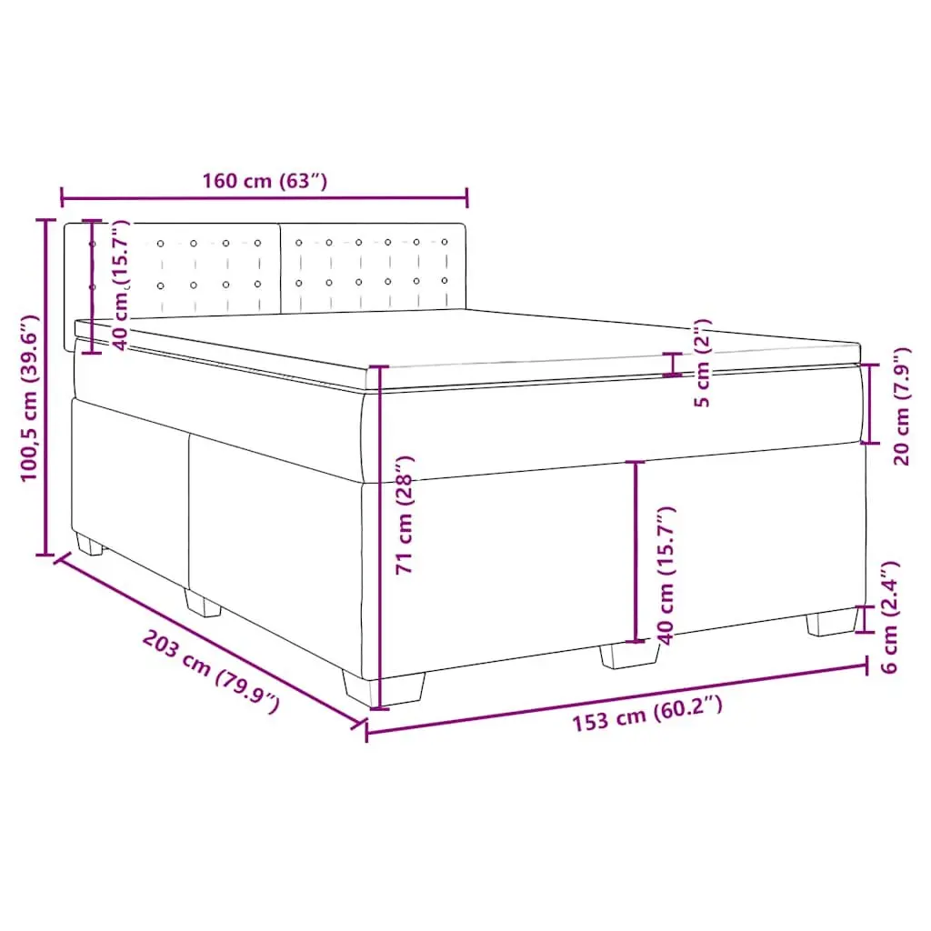 Queen Size Velvet Box Spring Bed