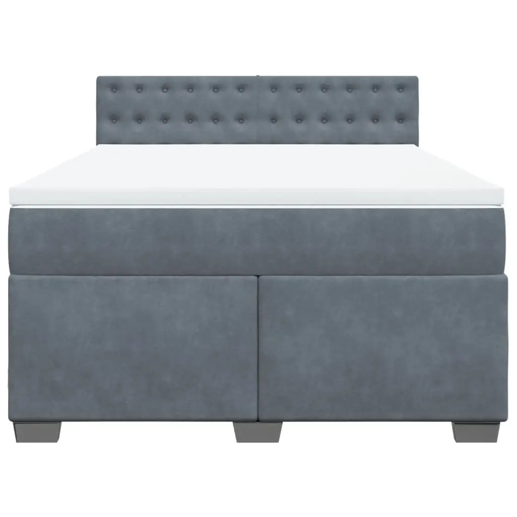 Queen Size Velvet Box Spring Bed