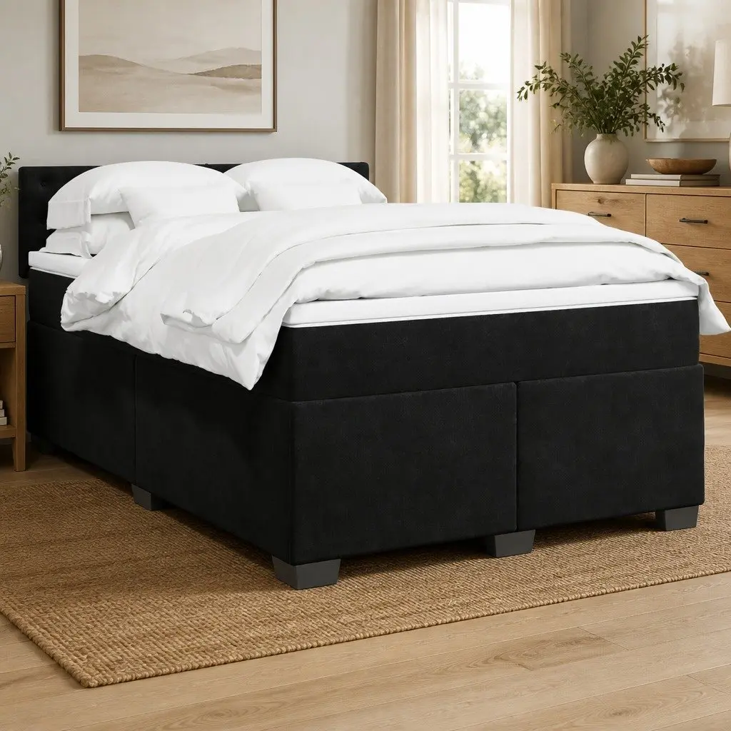 Queen Box Spring Bed with Long-Lasting Comfort