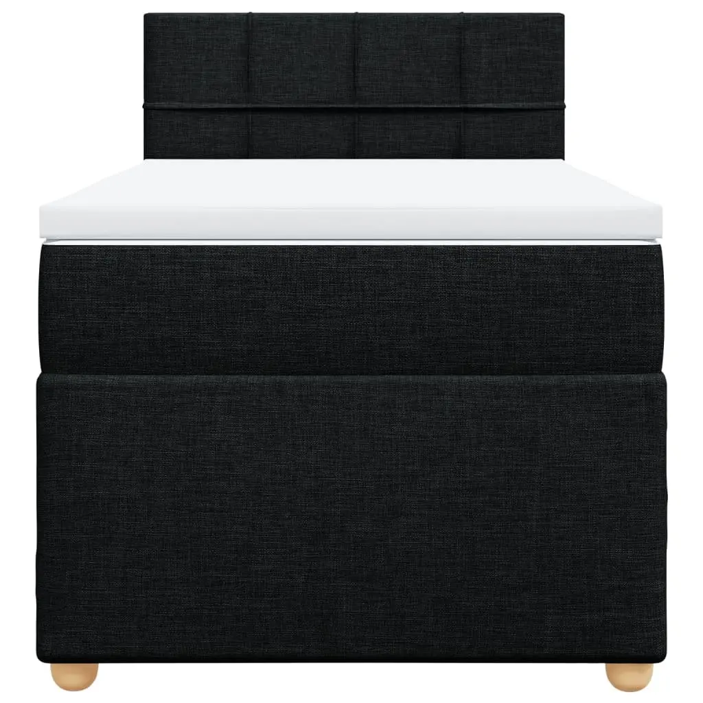Box Spring Bed Pocket Spring Mattress King Single Black Fabric Frame