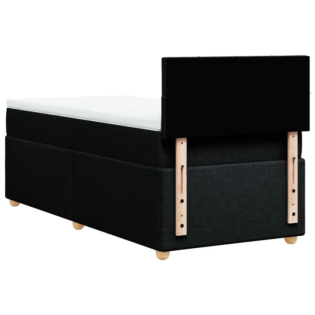 Box Spring Bed Pocket Spring Mattress King Single Black Fabric Frame