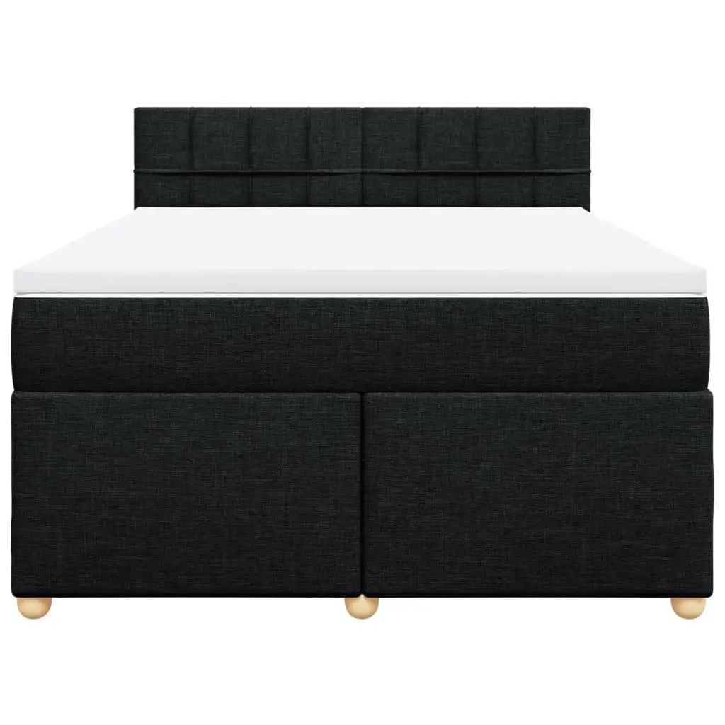 Box Spring Bed Pocket Mattress Black Fabric