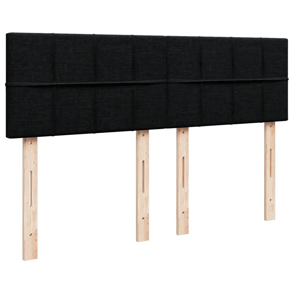 Box Spring Bed Pocket Mattress Black Fabric