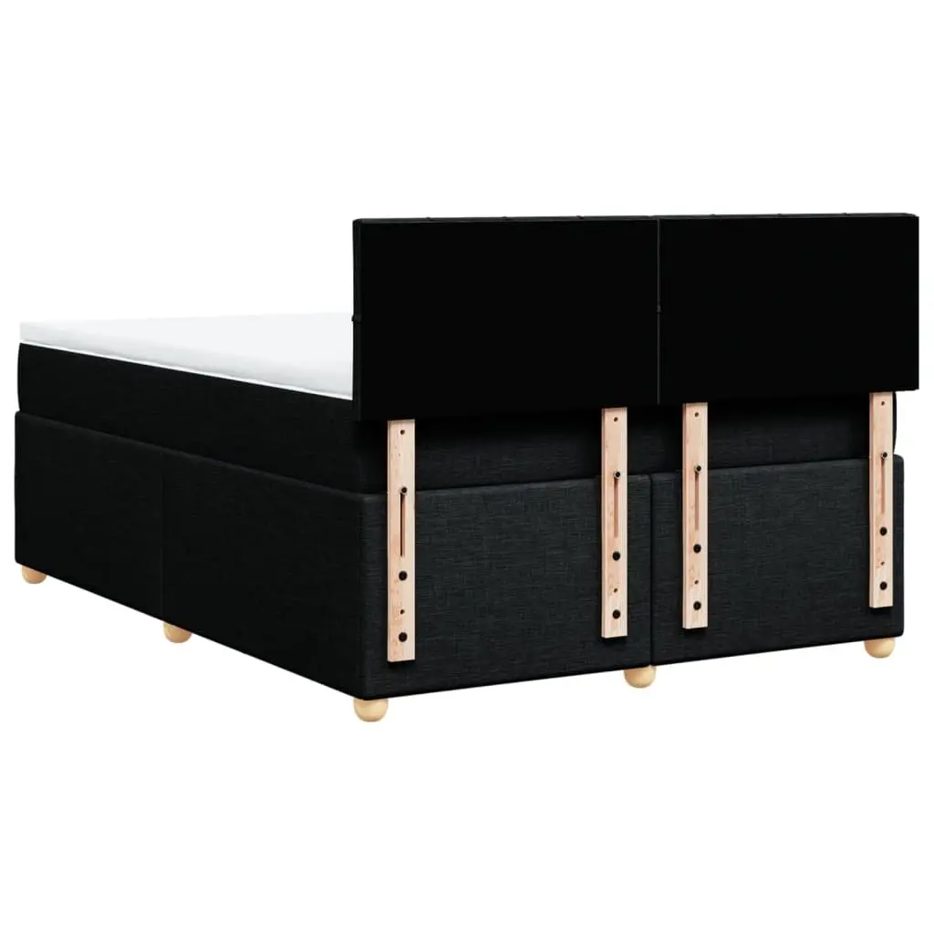 Box Spring Bed Pocket Mattress Black Fabric