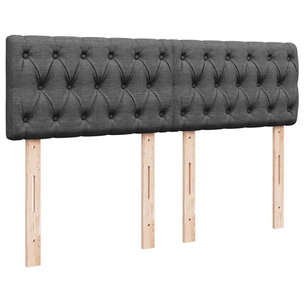 Queen Box Spring Bed Pocket Mattress Dark Grey Fabric