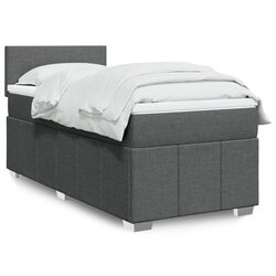 Cozy and Reliable Dark Grey Box Spring Bed King Single