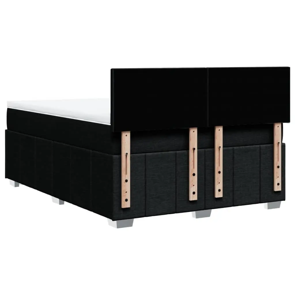 Double Box Spring Bed Pocket Mattress Double Black Fabric Frame Topper