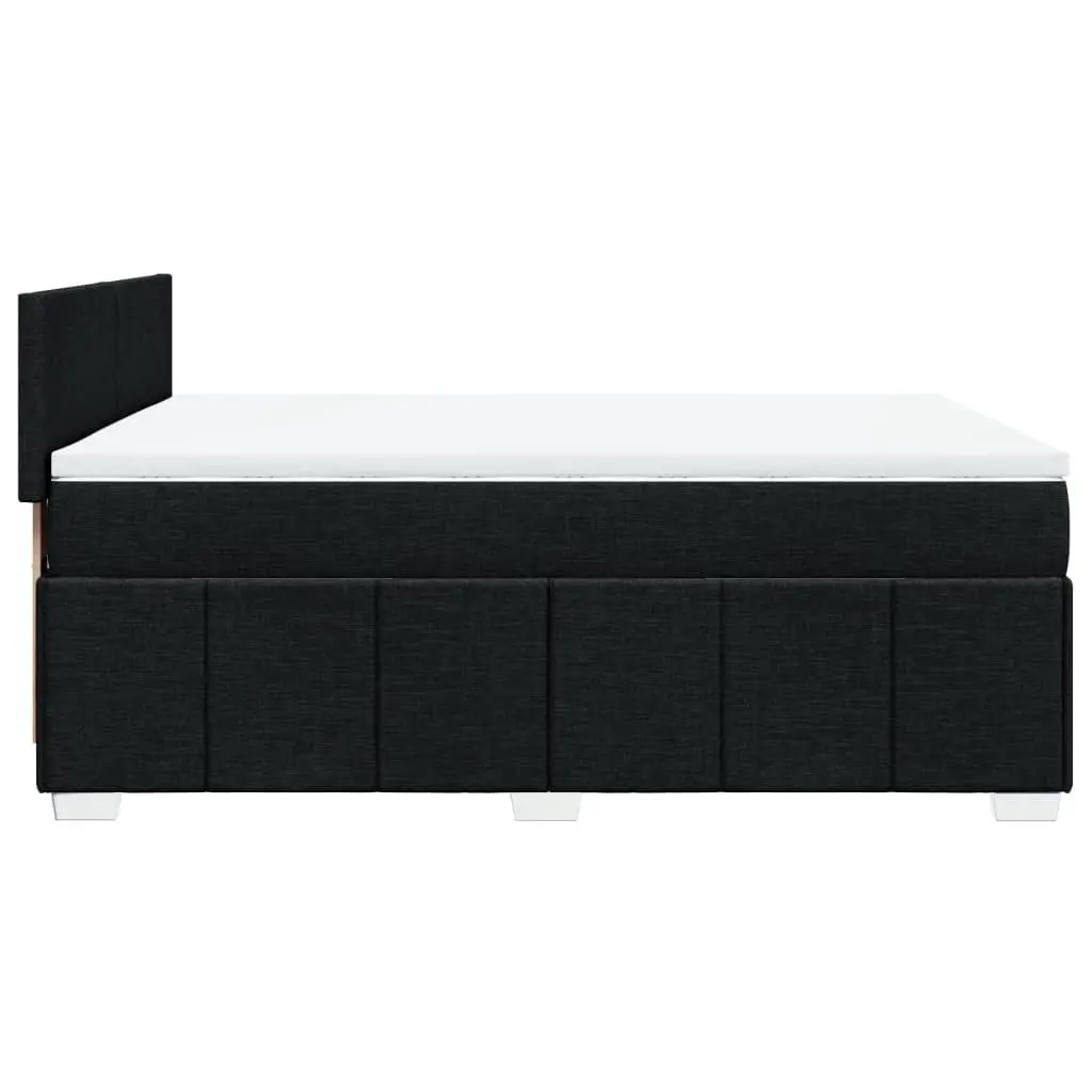 Double Box Spring Bed Pocket Mattress Double Black Fabric Frame Topper