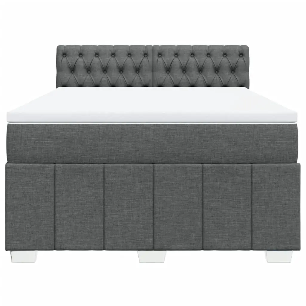 Double Bed Frame Pocket Sprung Mattress Double Black Fabric