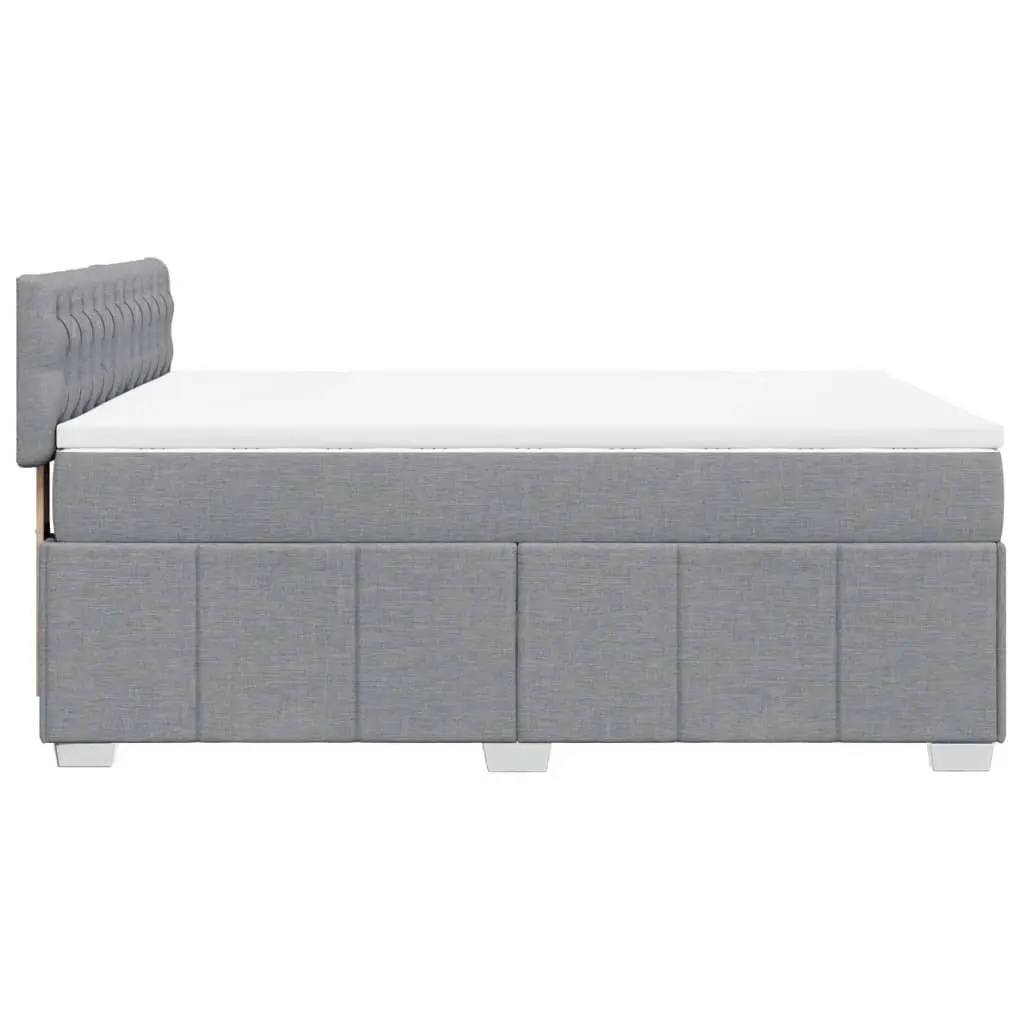 Queen Box Spring Bed Pocket Spring Mattress Dark Grey Fabric