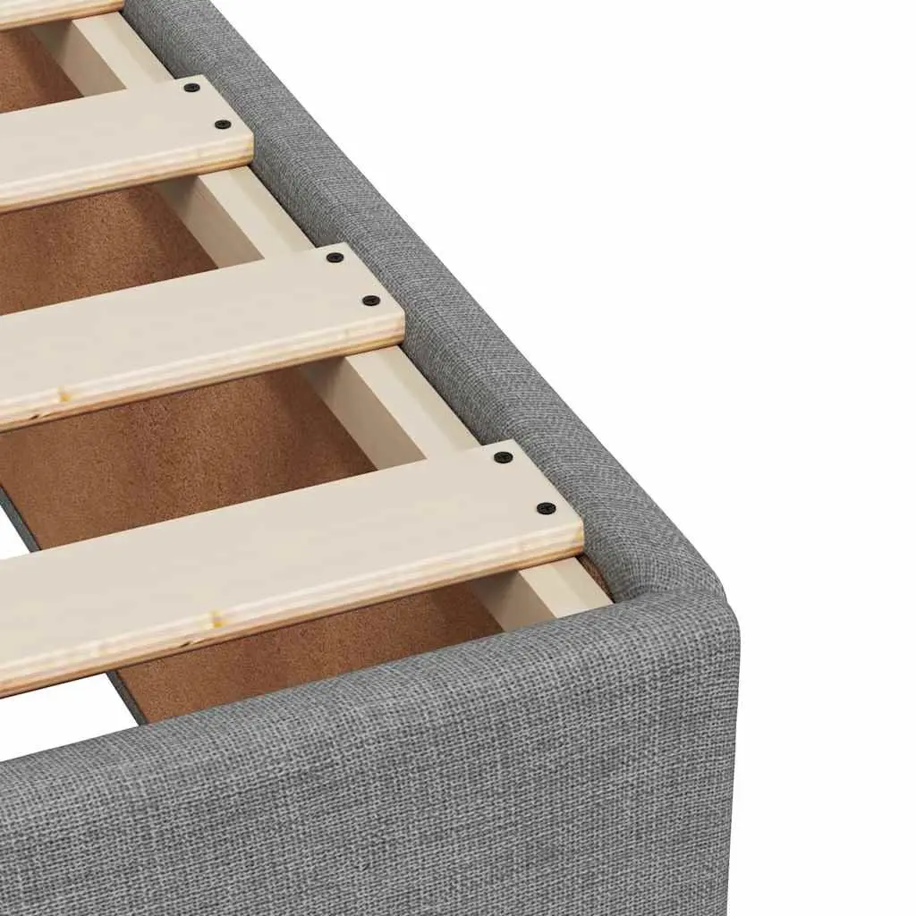 Queen Box Spring Bed with Pocket Spring Mattress Grey Fabric Bedroom Furniture