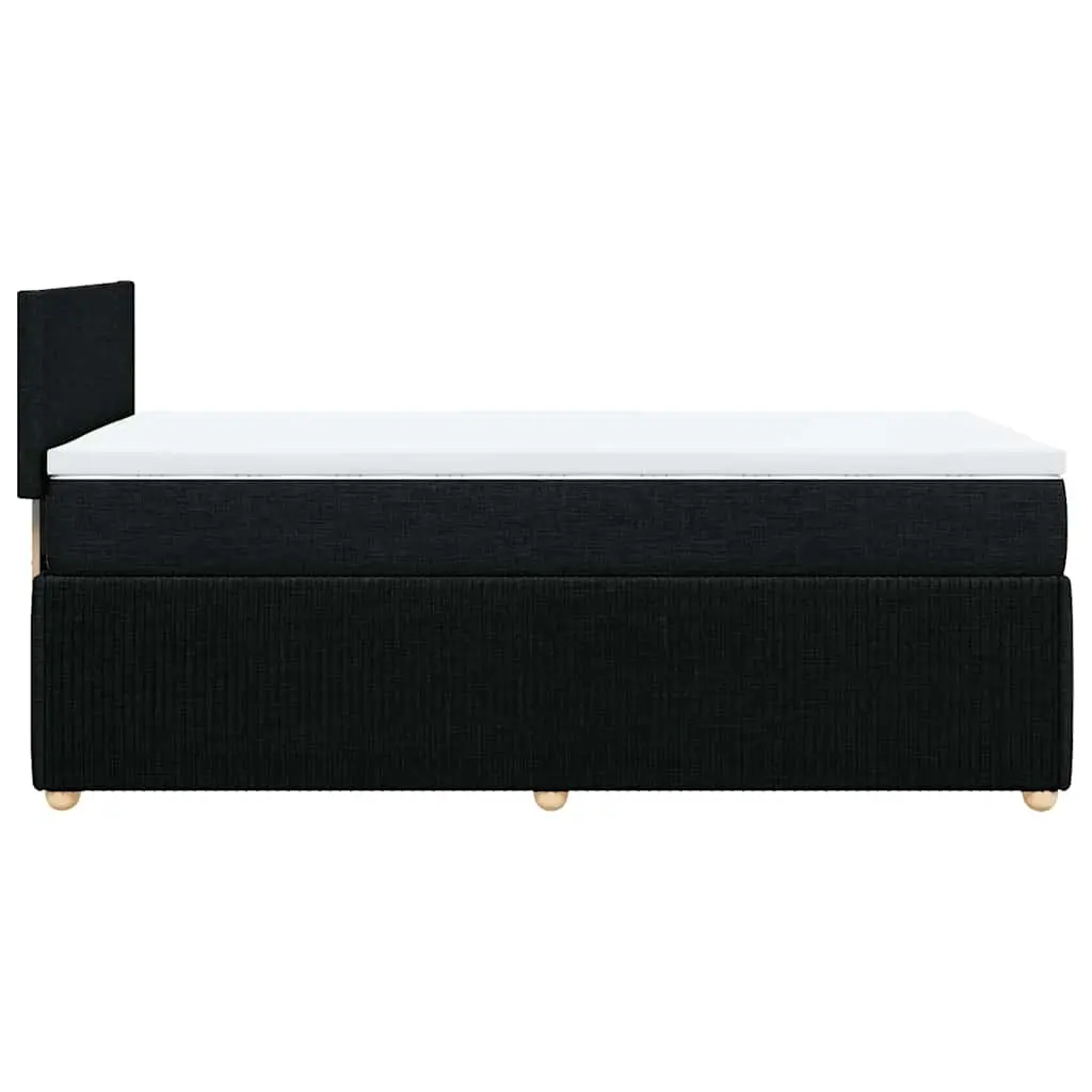 Pocket Spring Mattress King Single Bed Black Fabric Frame with Slatted Base