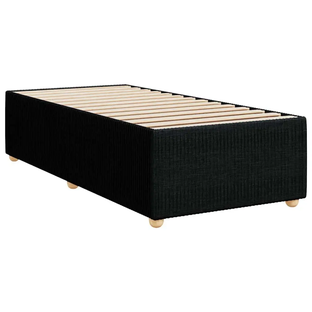 Box Spring Bed King Single Pocket Spring Mattress Black Fabric
