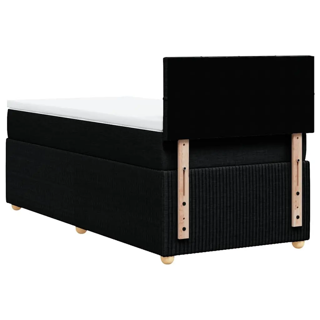Box Spring Bed King Single Pocket Spring Mattress Black Fabric