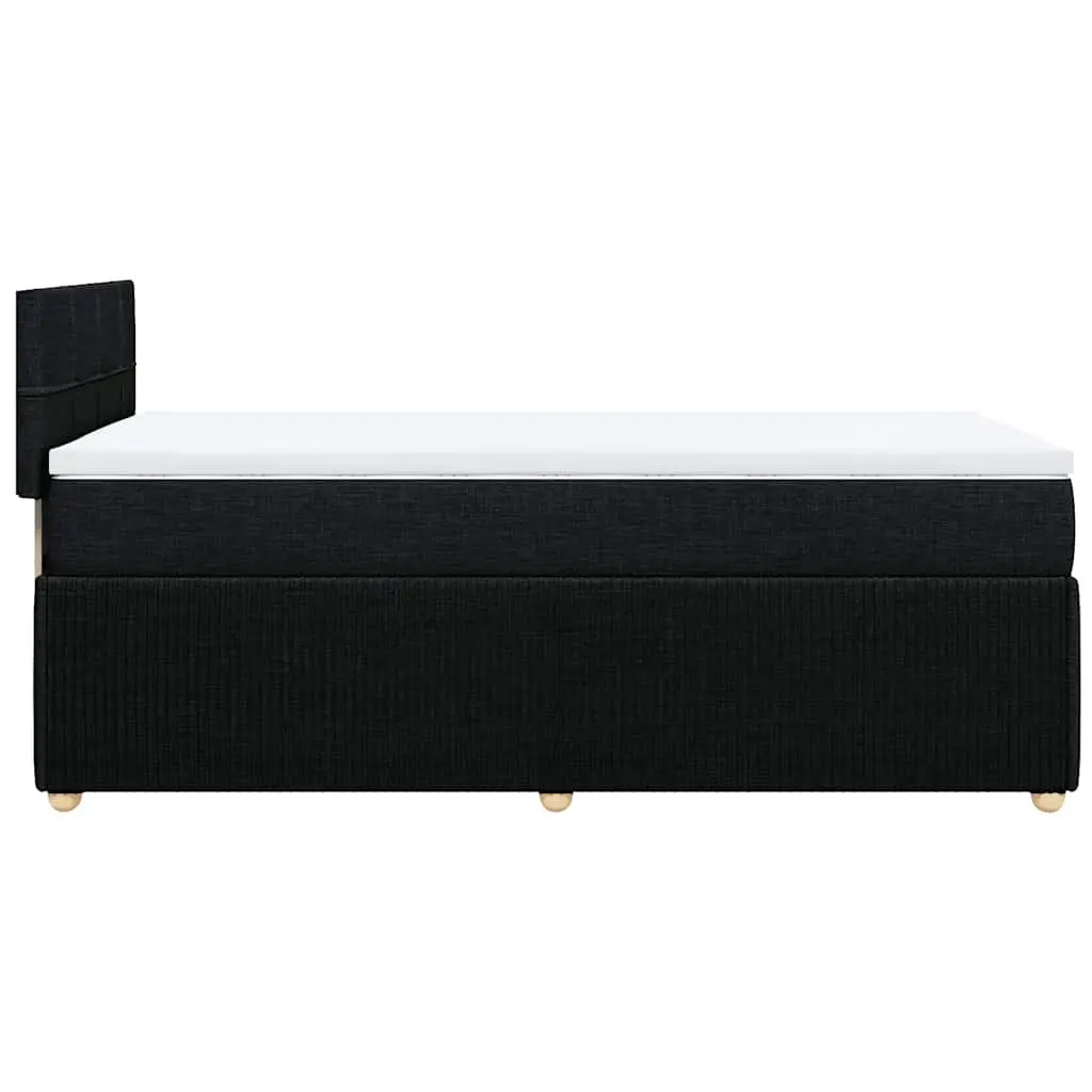 Box Spring Bed King Single Pocket Spring Mattress Black Fabric
