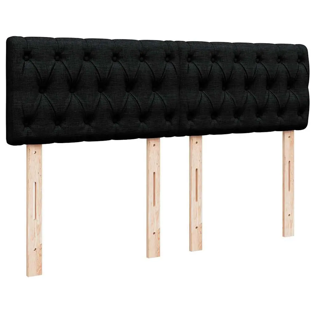 Double Box Spring Bed Pocket Spring Mattress Double Black Fabric