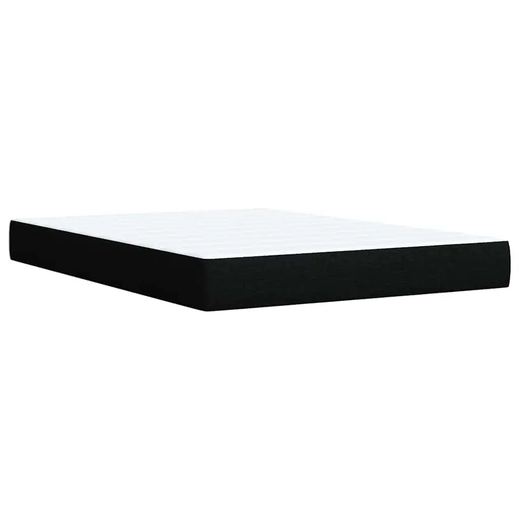 Double Box Spring Bed Pocket Spring Mattress Double Black Fabric