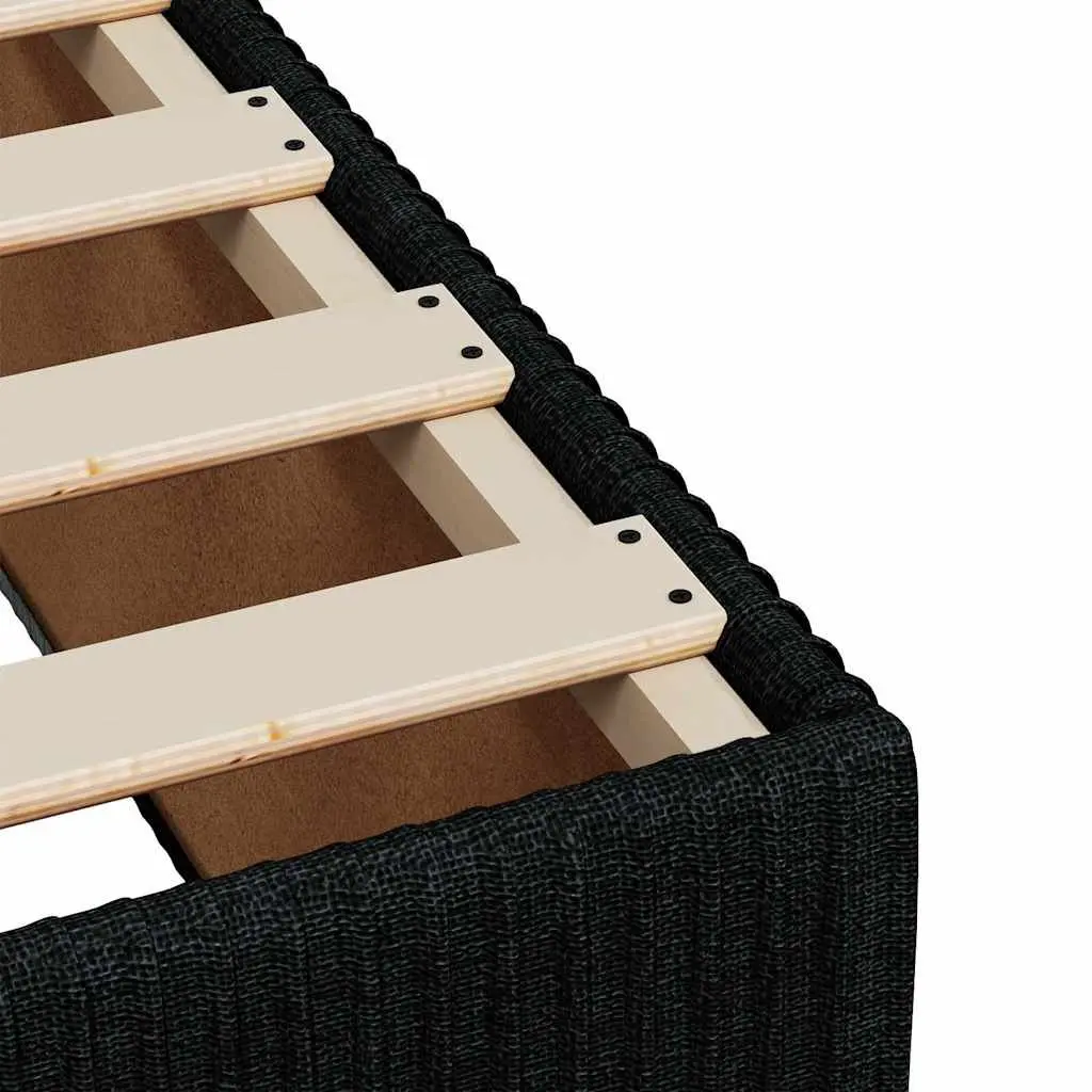 Queen Box Spring Bed with Pocket Sprung Mattress Black Fabric Frame