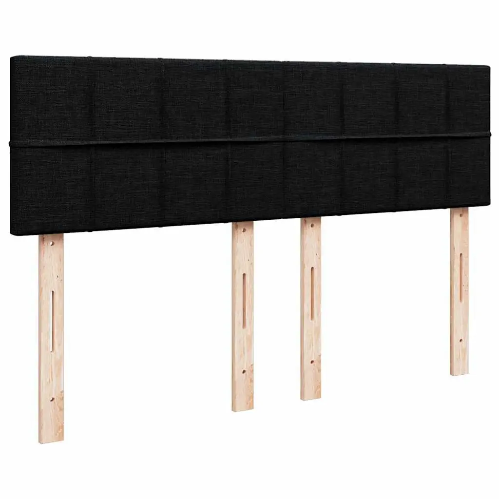 Queen Box Spring Bed with Pocket Sprung Mattress Black Fabric Frame