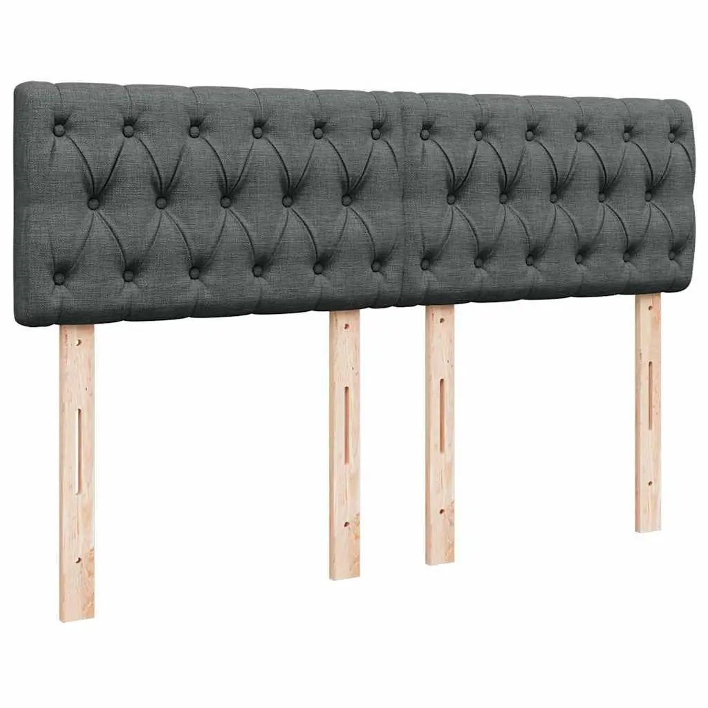 Queen Bed Frame with Pocket Spring Mattress Grey Fabric