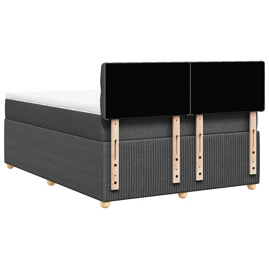 Queen Bed Frame with Pocket Spring Mattress Grey Fabric