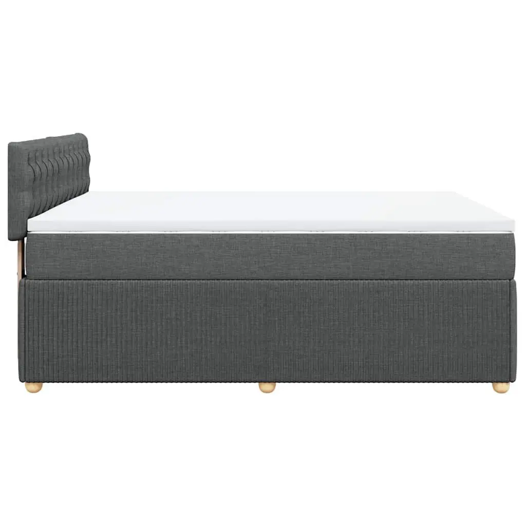 Queen Bed Frame with Pocket Spring Mattress Grey Fabric