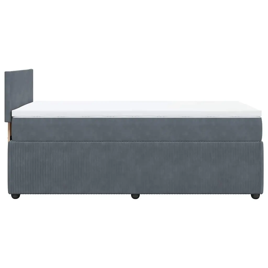Box Spring Bed King Single Pocket Mattress Grey Velvet Frame
