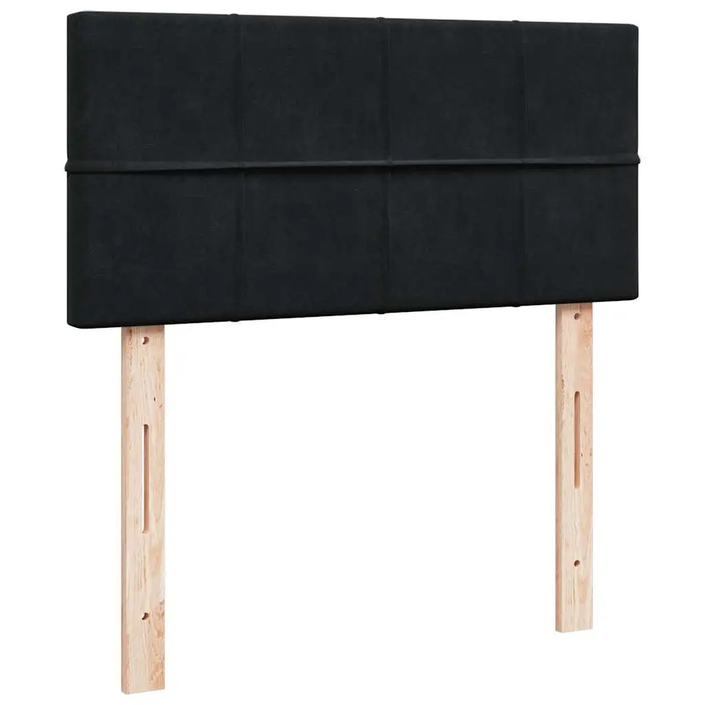 King Single Box Spring Bed Pocket Mattress Black Velvet Frame