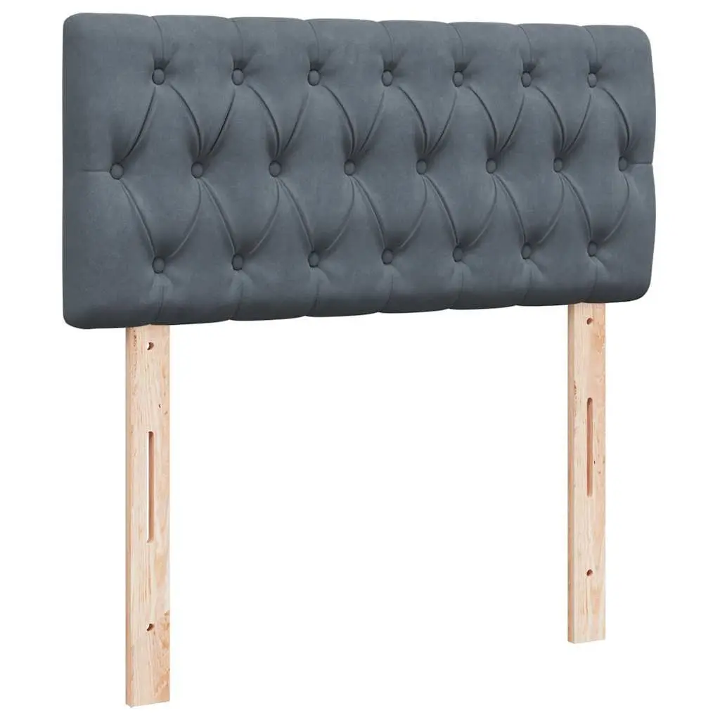 Box Spring Bed Pocket Mattress King Single Dark Grey Velvet