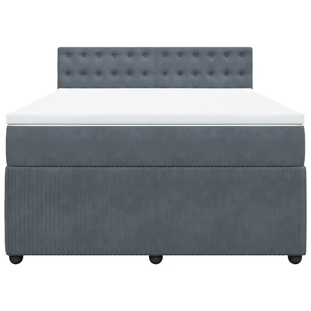 Double Velvet Upholstered Box Spring Bed for Restful Sleep