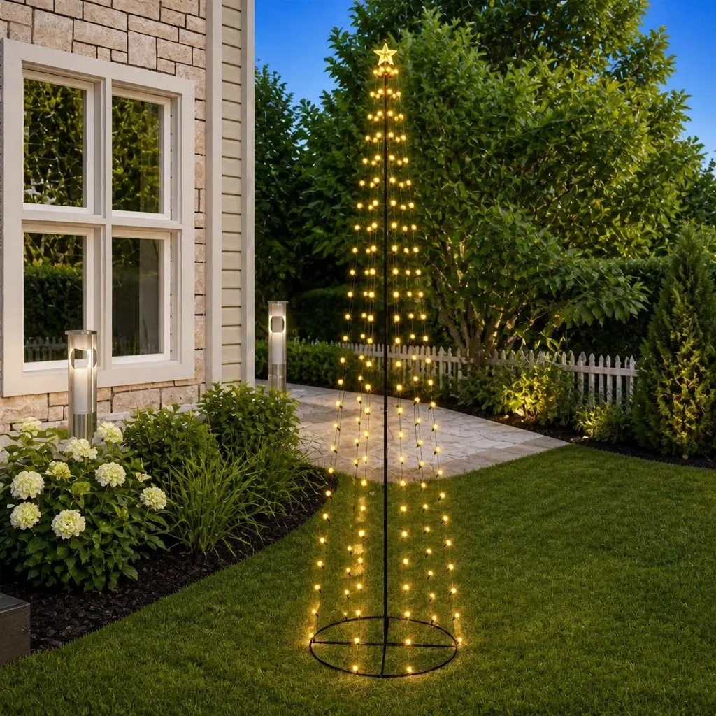 Christmas Cone Tree Indoor Outdoor Holiday Decoration 240 cm Warm White LED